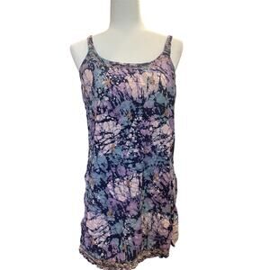 Raya Boho Tie Dye Mini Dress Size Large Indie Beach Flowy Sundress